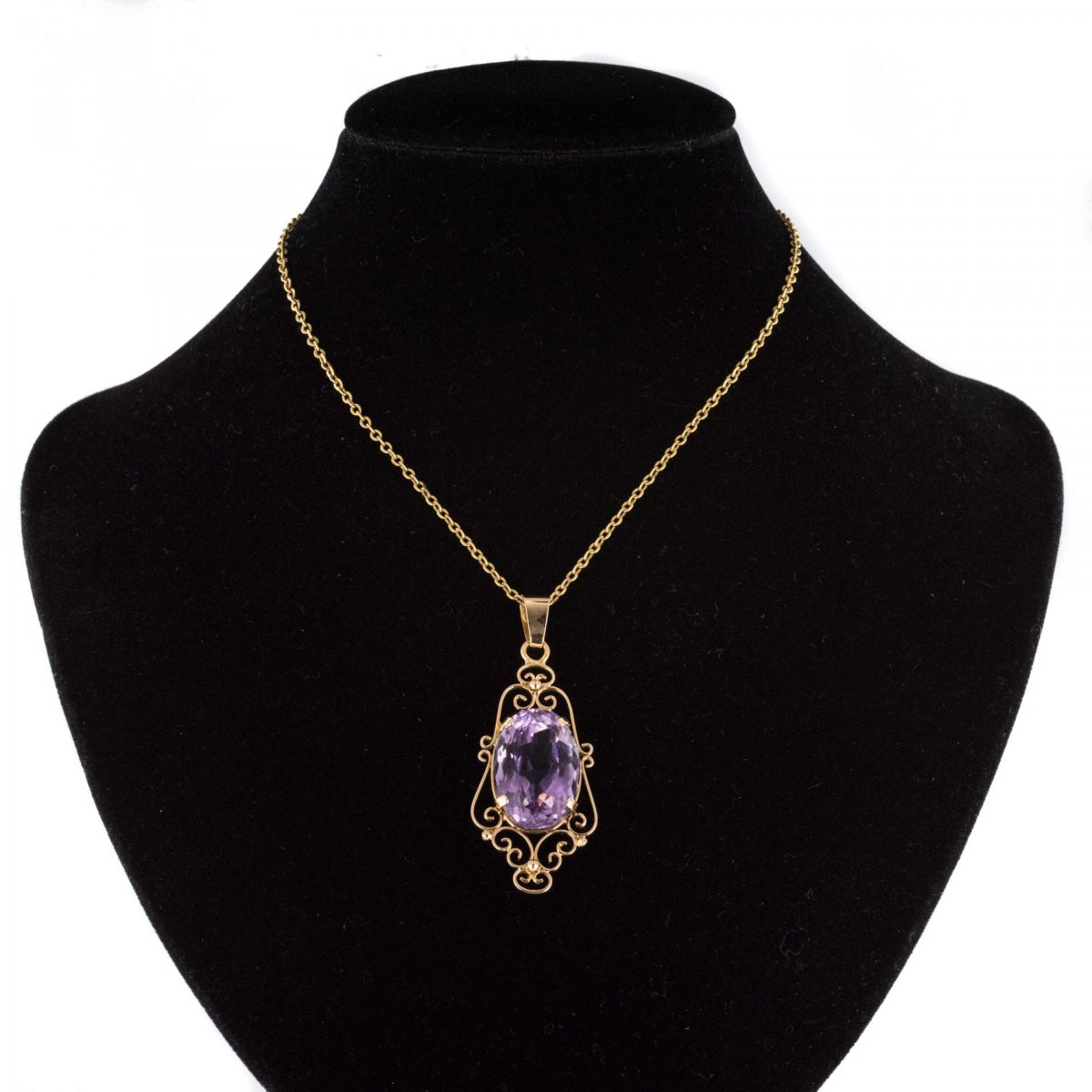 Amethyst Rose Gold Pendant-photo-2