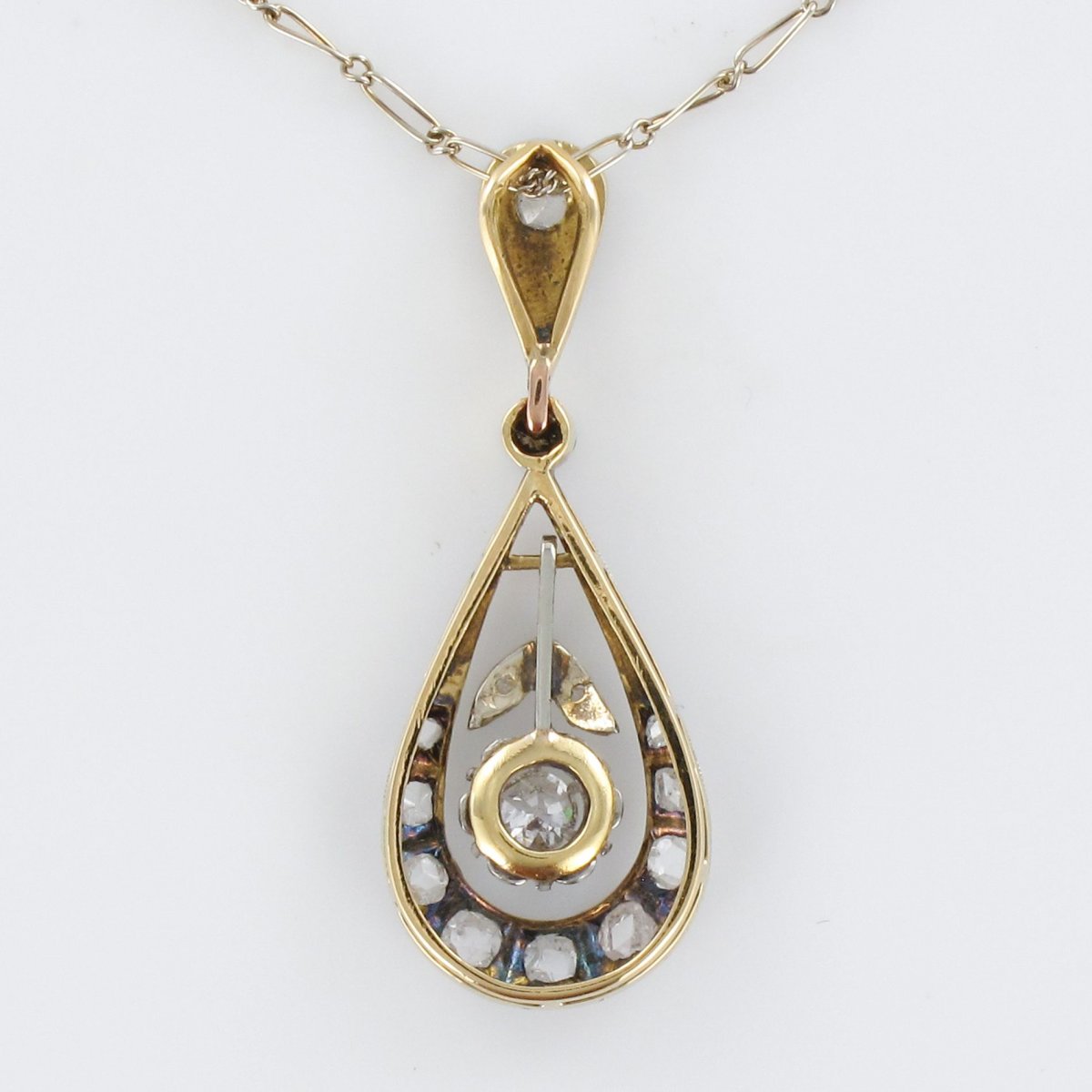 Pendant With Ancient Diamonds And Its Chain-photo-5