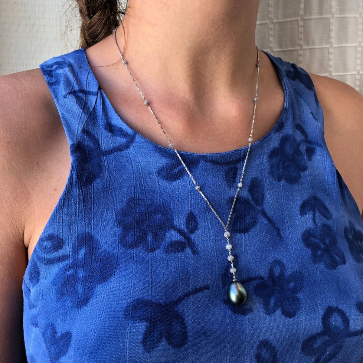 Tahitian Pearls And Diamond Pearls Necklace-photo-2