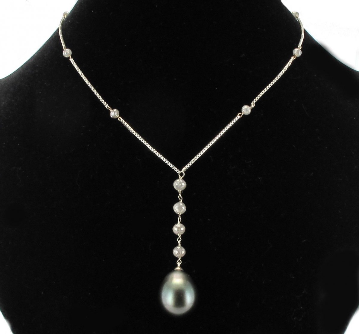 Tahitian Pearls And Diamond Pearls Necklace-photo-4