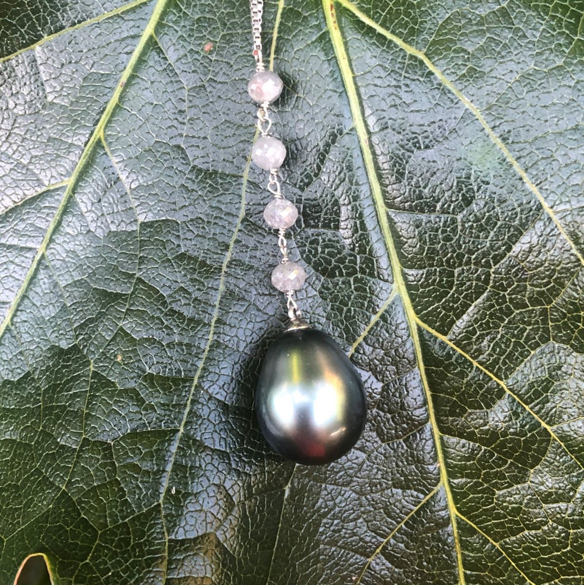 Collier Perles De Tahiti Et Perles De Diamant-photo-3