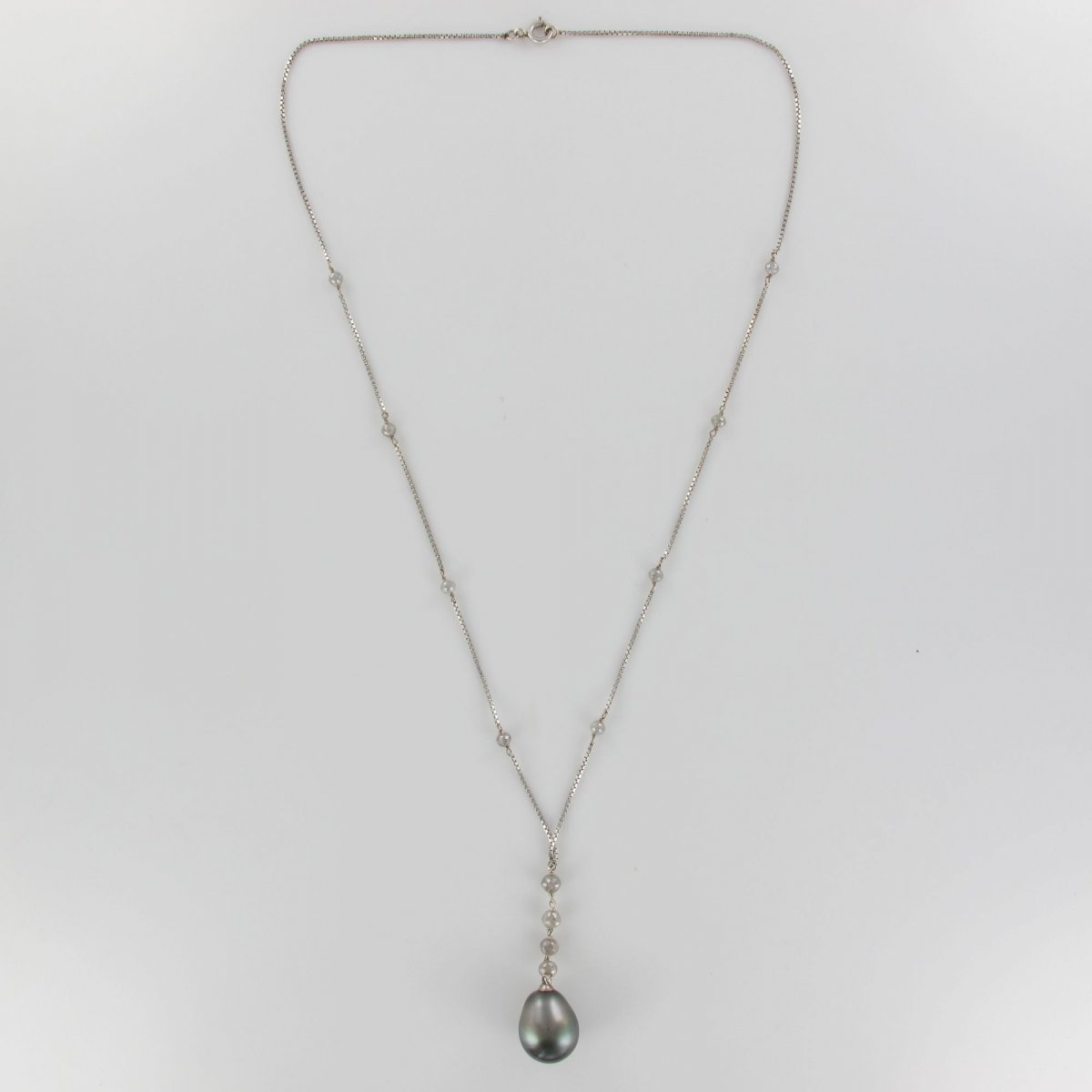 Collier Perles De Tahiti Et Perles De Diamant-photo-4