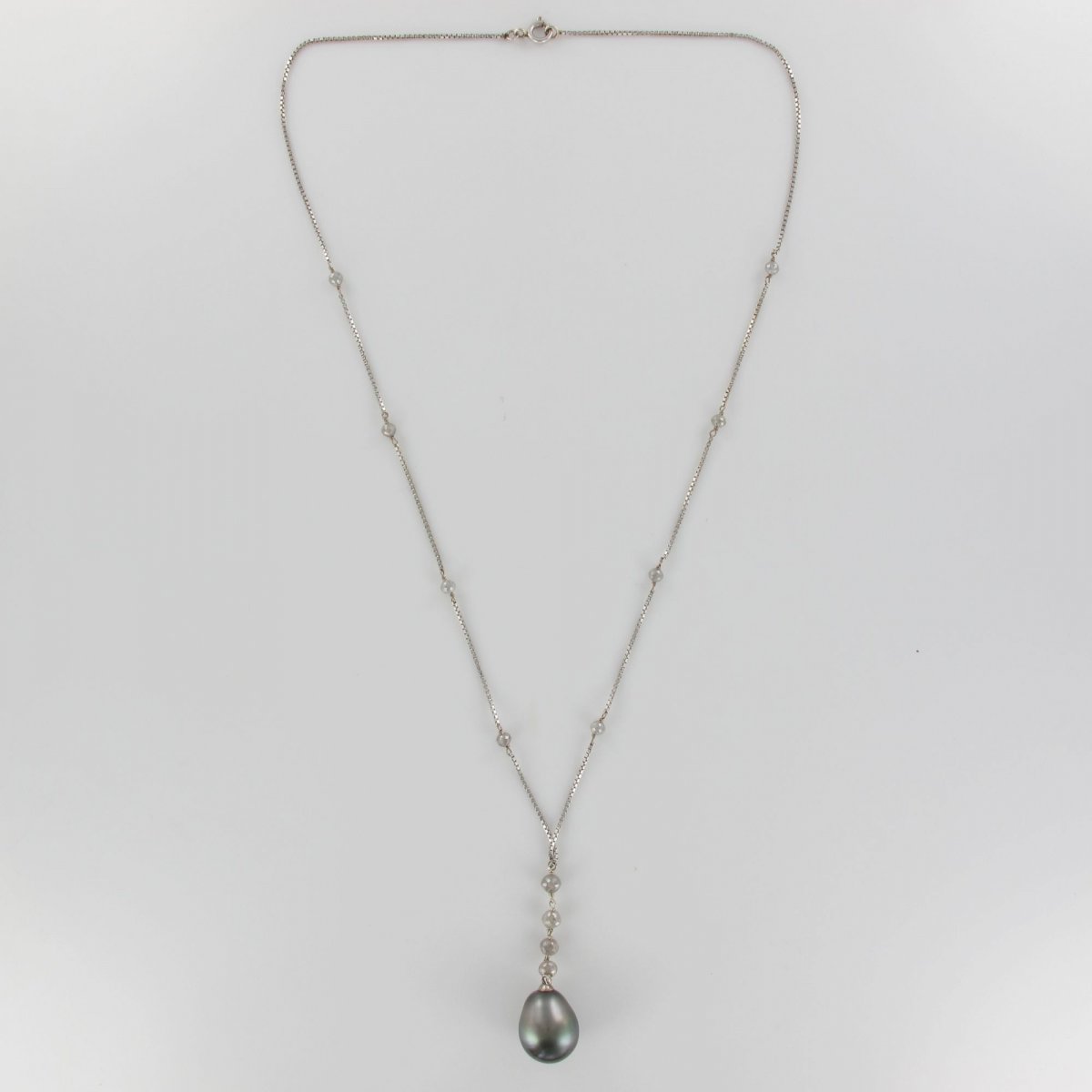 Tahitian Pearls And Diamond Pearls Necklace-photo-4