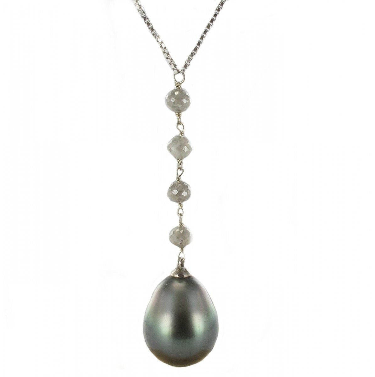 Collier Perles De Tahiti Et Perles De Diamant