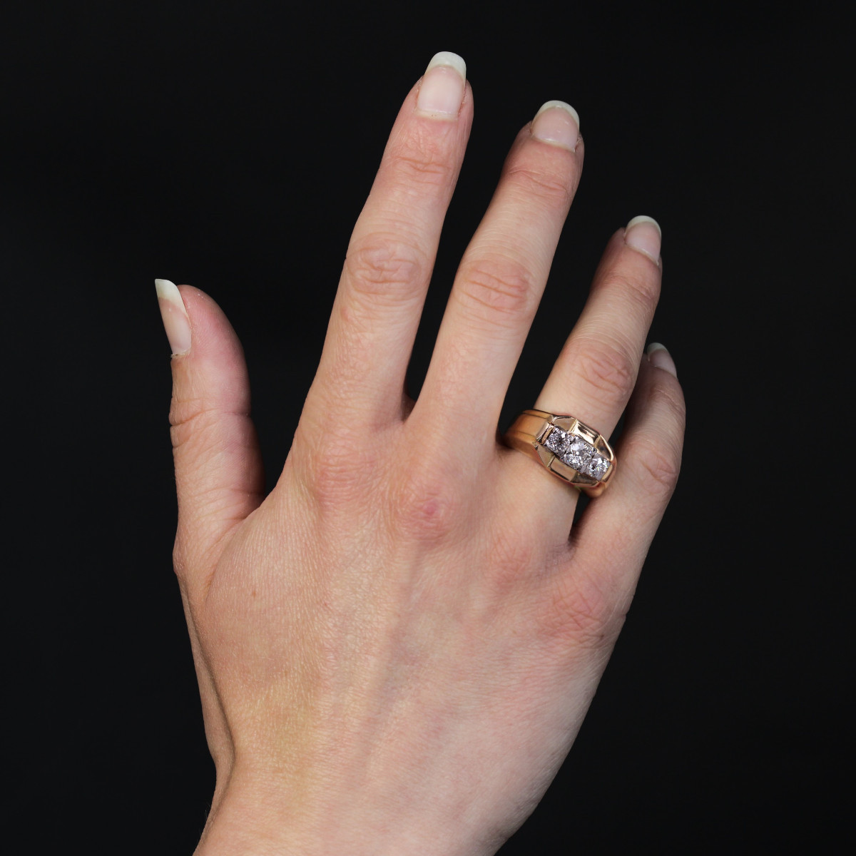 Bague Tank Jonc 3 Diamants-photo-1