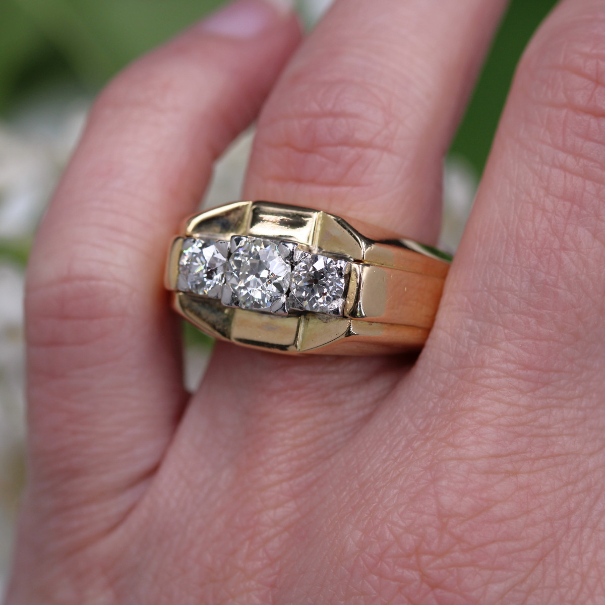 Bague Tank Jonc 3 Diamants-photo-3