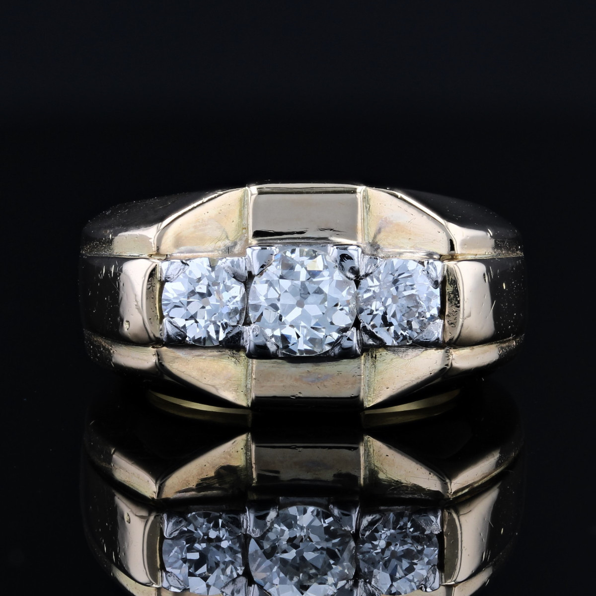 Bague Tank Jonc 3 Diamants-photo-4