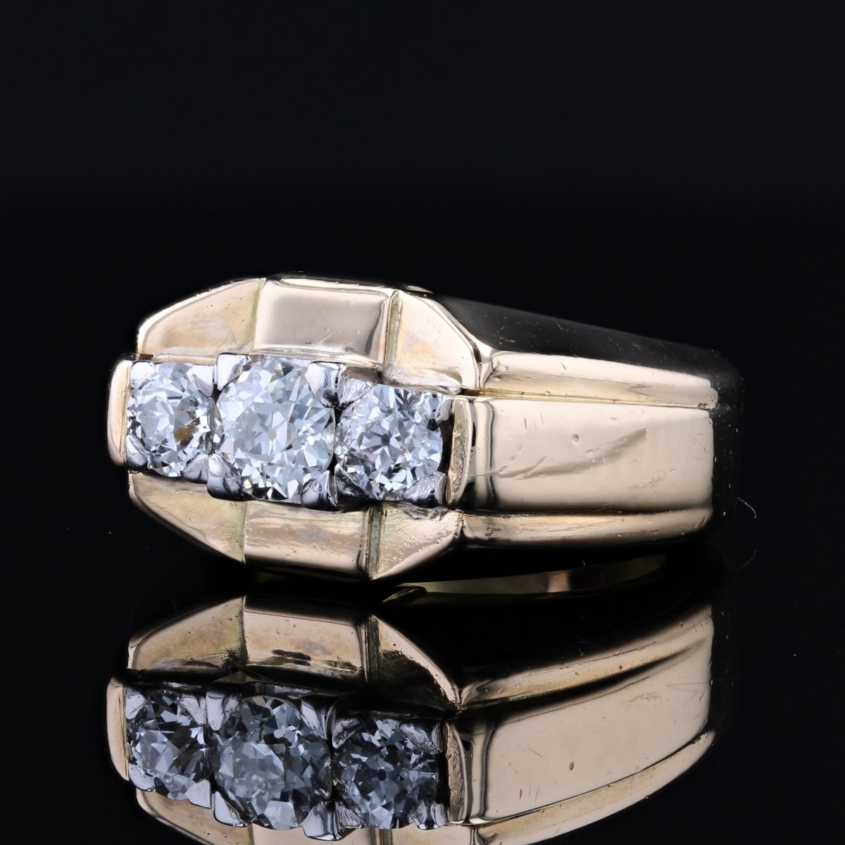 Bague Tank Jonc 3 Diamants-photo-7