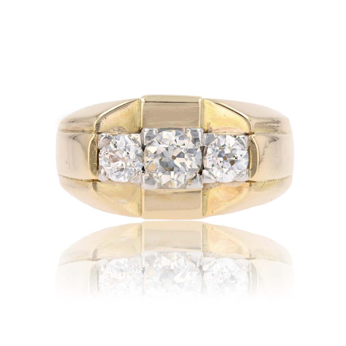 Bague Tank Jonc 3 Diamants