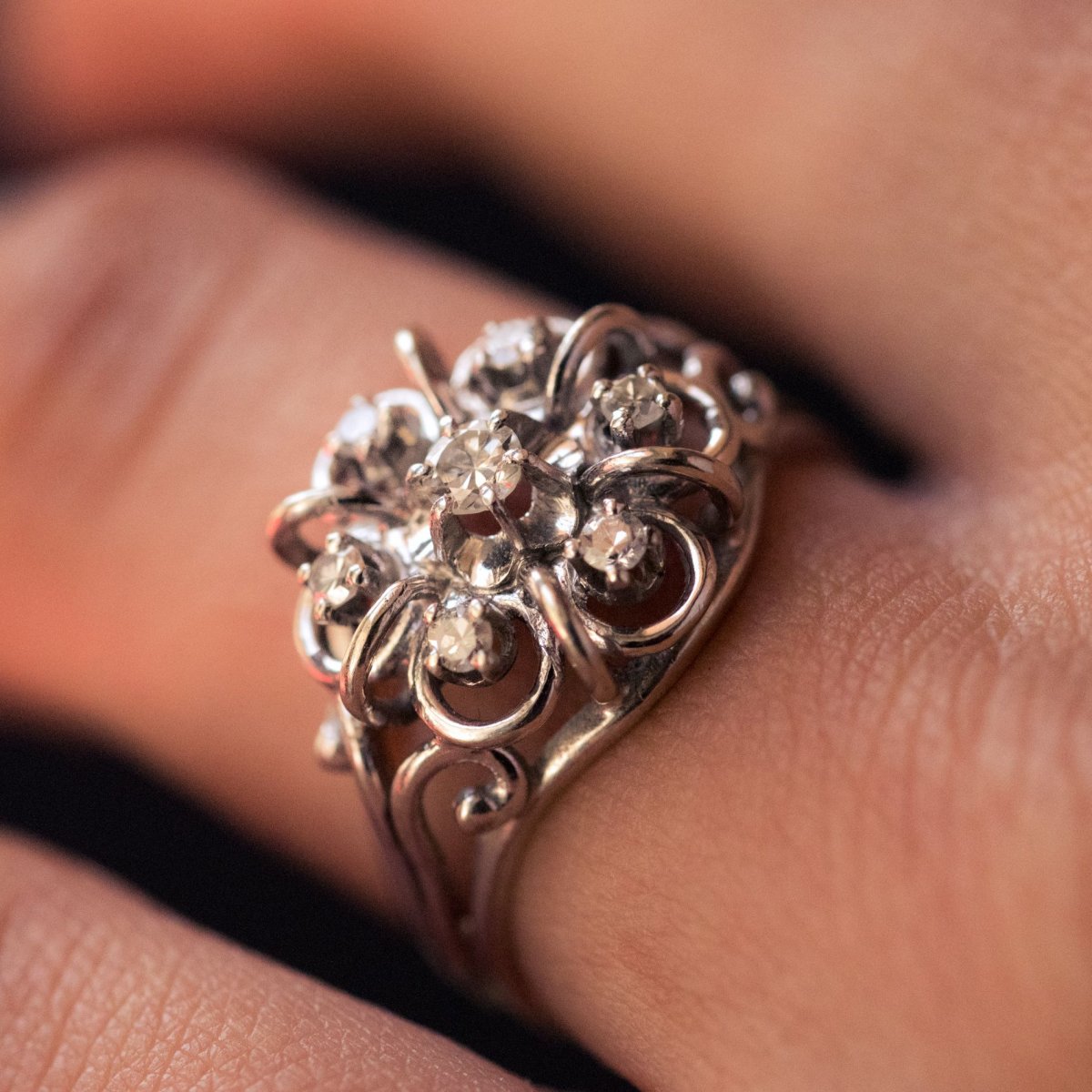 Bague Fils d'Or Blanc Et Diamants-photo-4