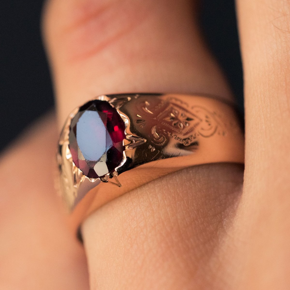 Garnet Ring Rose Gold-photo-2