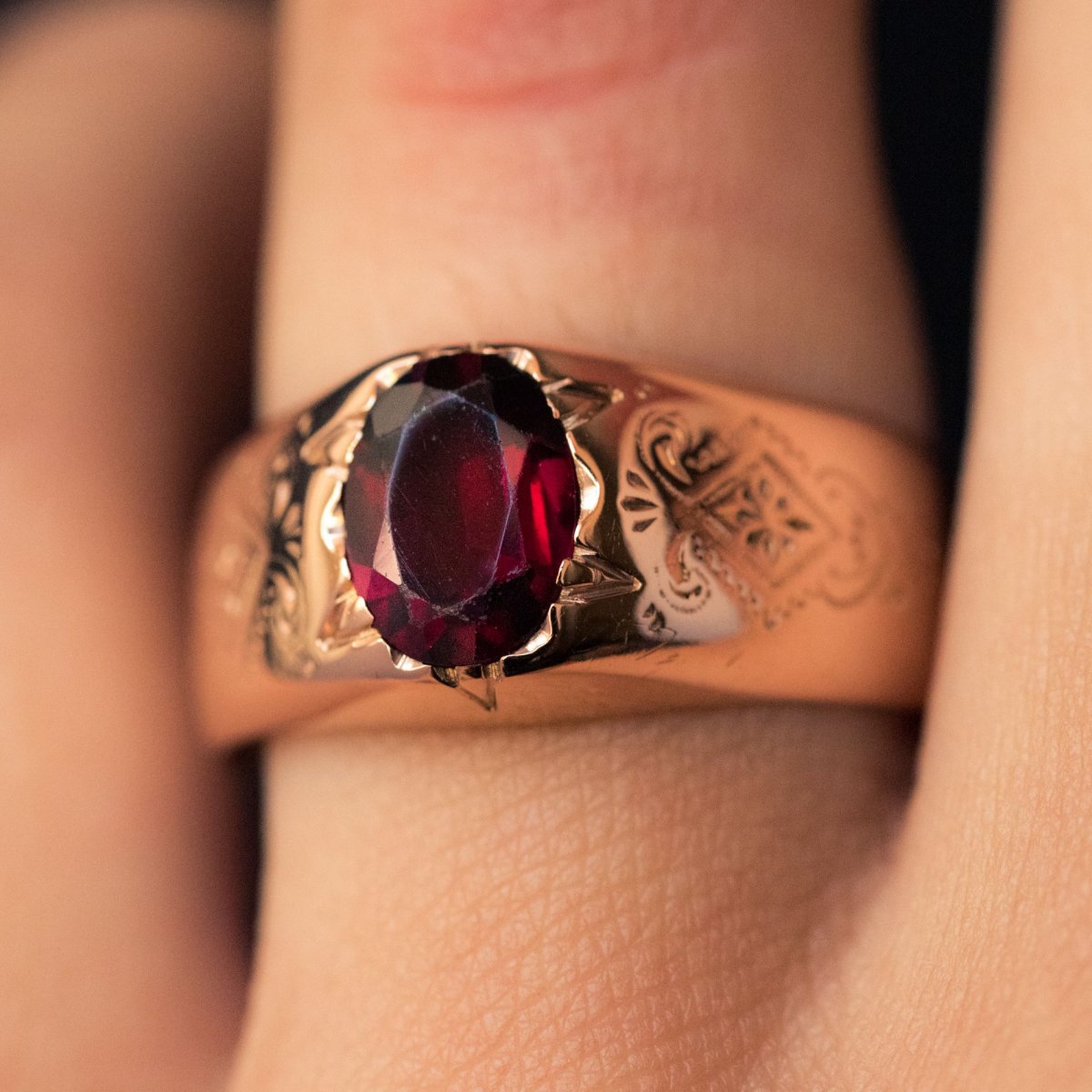 Garnet Ring Rose Gold-photo-8