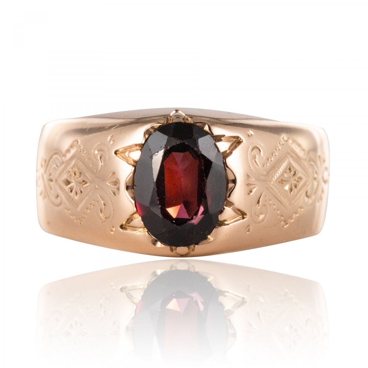 Garnet Ring Rose Gold