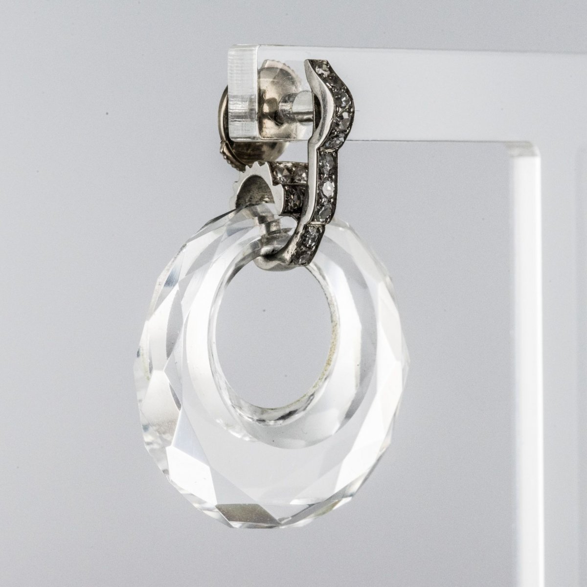 Boucles d'Oreilles Cristal De Roche Diamants-photo-1