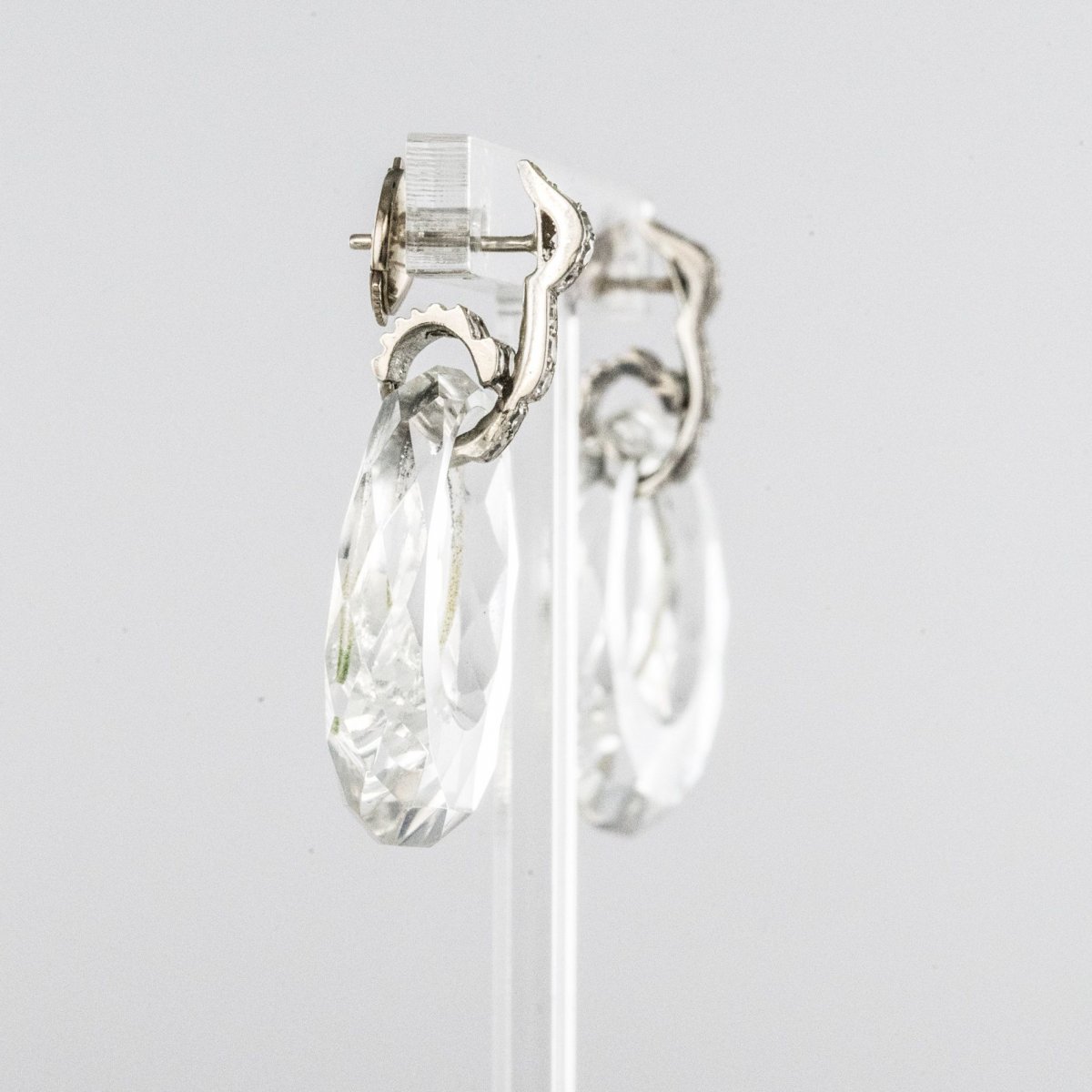 Rock Crystal Diamond Earrings-photo-4