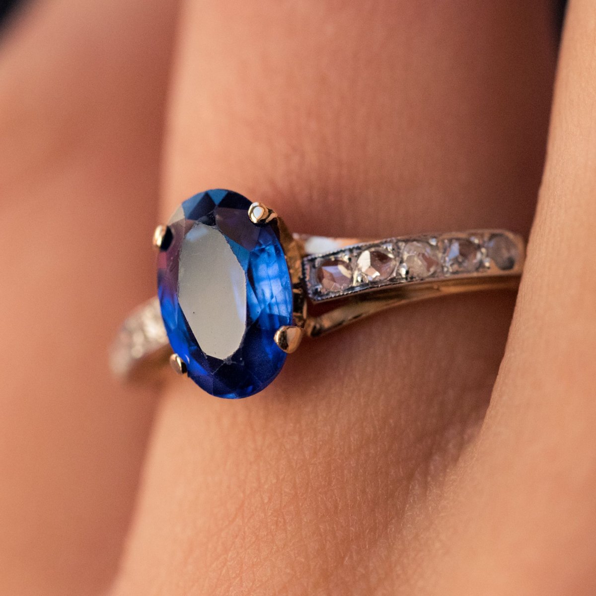 Old Sapphire Diamond Ring-photo-4