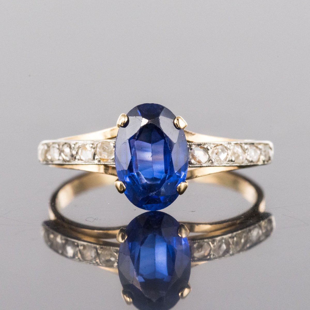 Old Sapphire Diamond Ring-photo-5