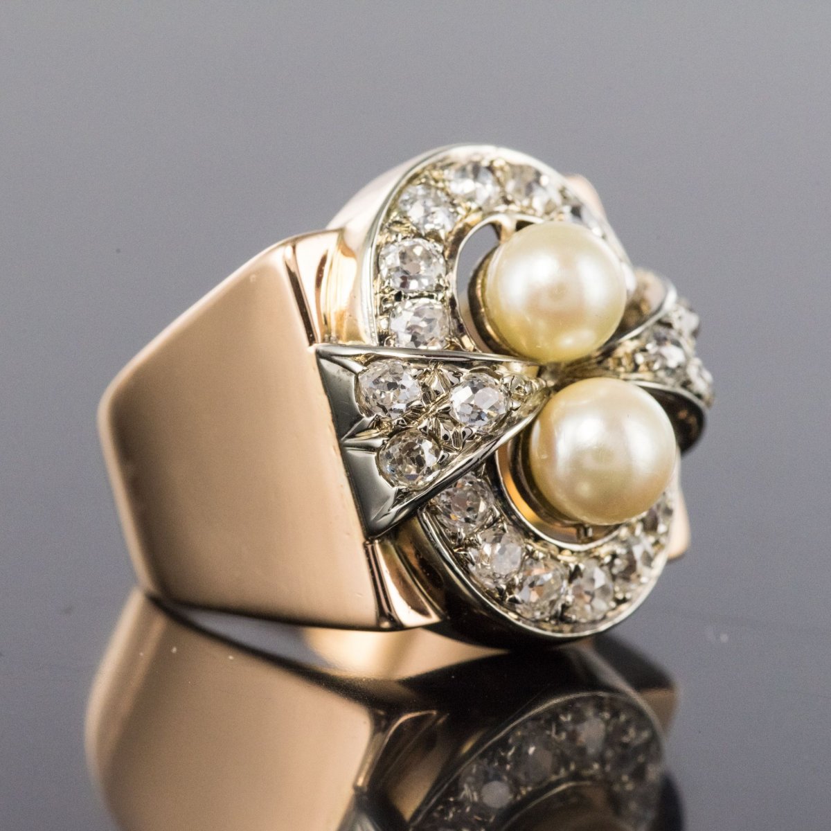 Retro Pearls And Diamonds Ring-photo-1