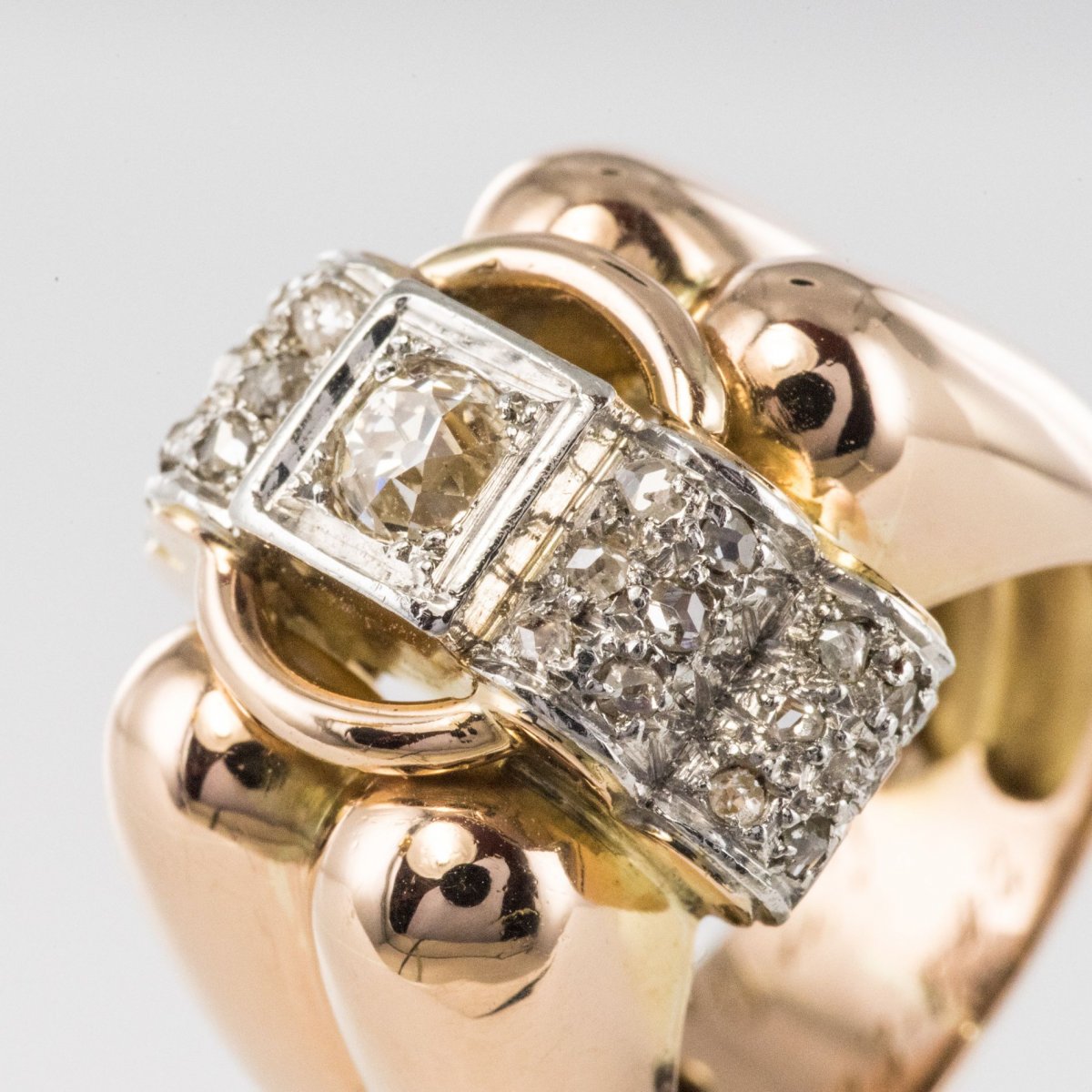 Large Godrons And Diamonds Tank Ring-photo-3