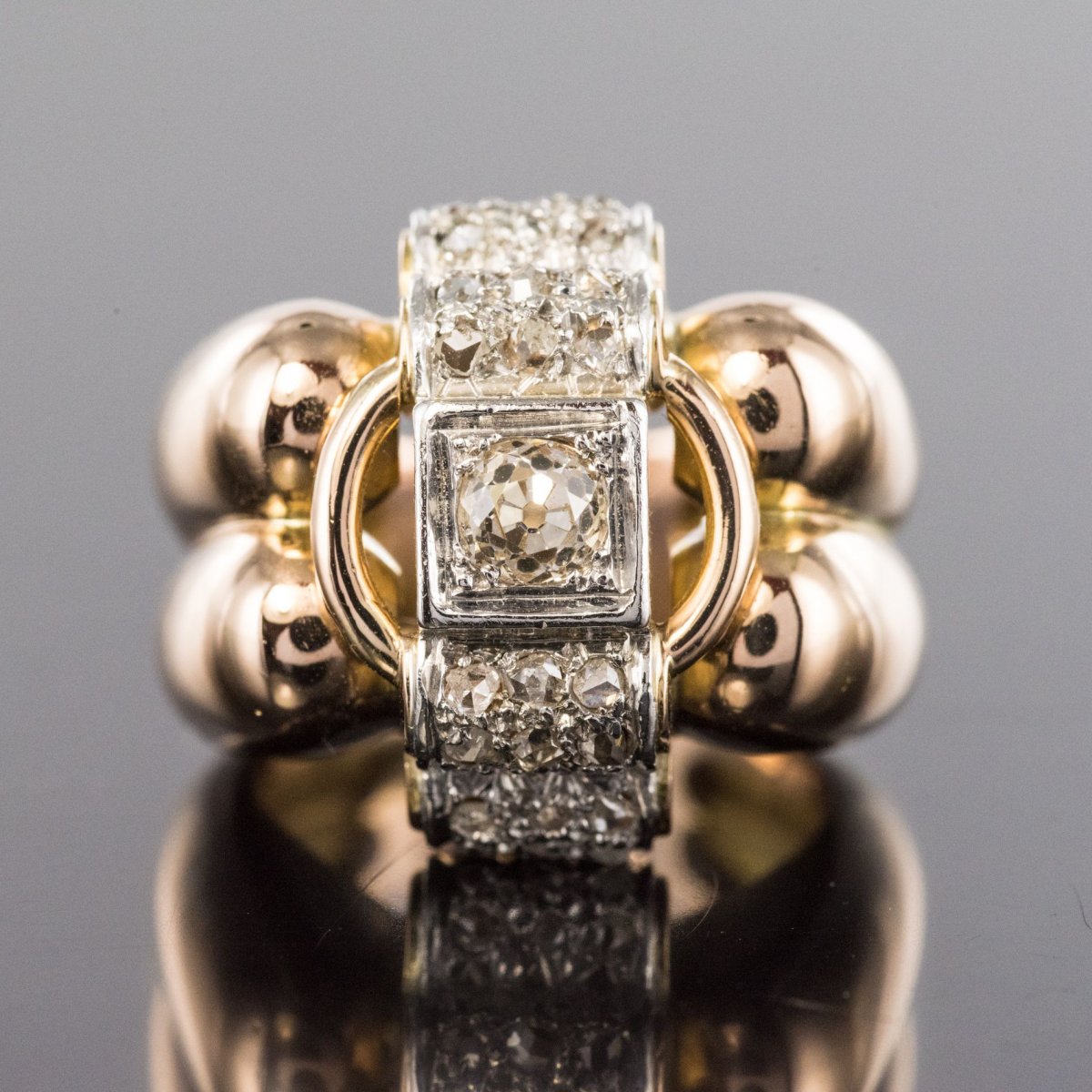 Large Godrons And Diamonds Tank Ring-photo-5