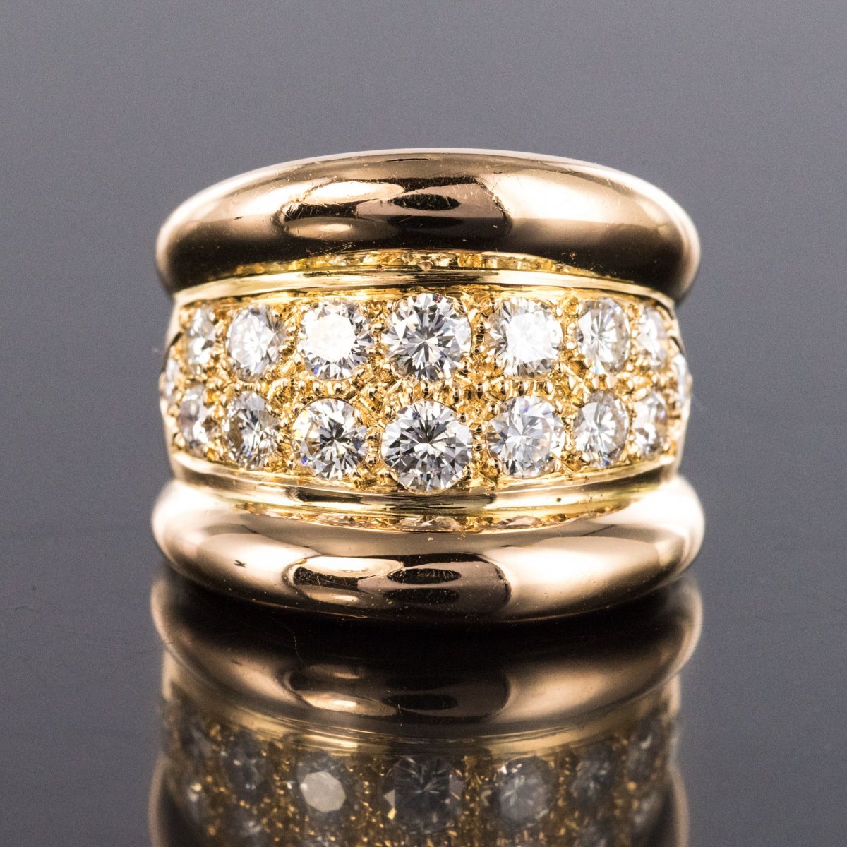 Massive Godrons Pavé Diamond Ring-photo-3