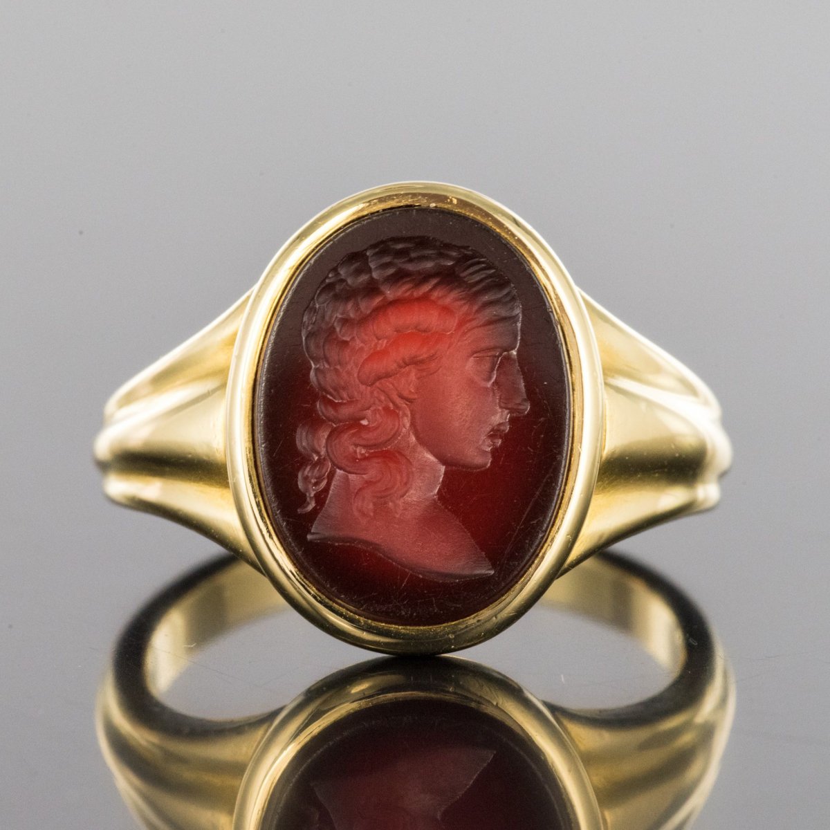 Old Man Intaglio On Carnelian Ring-photo-1