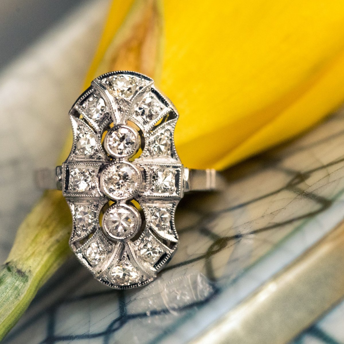 Art Deco Style Diamond Ring-photo-3