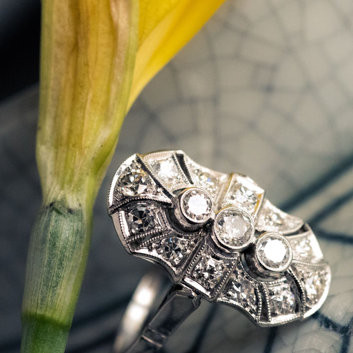 Art Deco Style Diamond Ring-photo-2