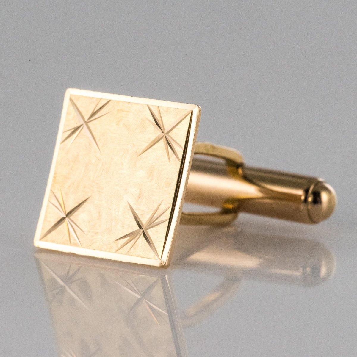 Vintage Chiseled Gold Cufflinks-photo-2