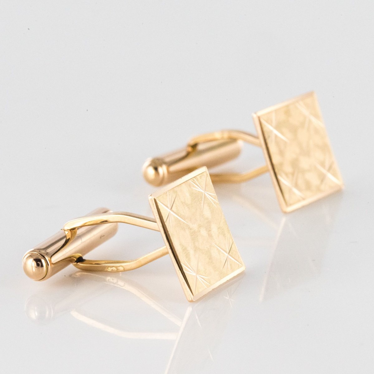 Vintage Chiseled Gold Cufflinks-photo-6