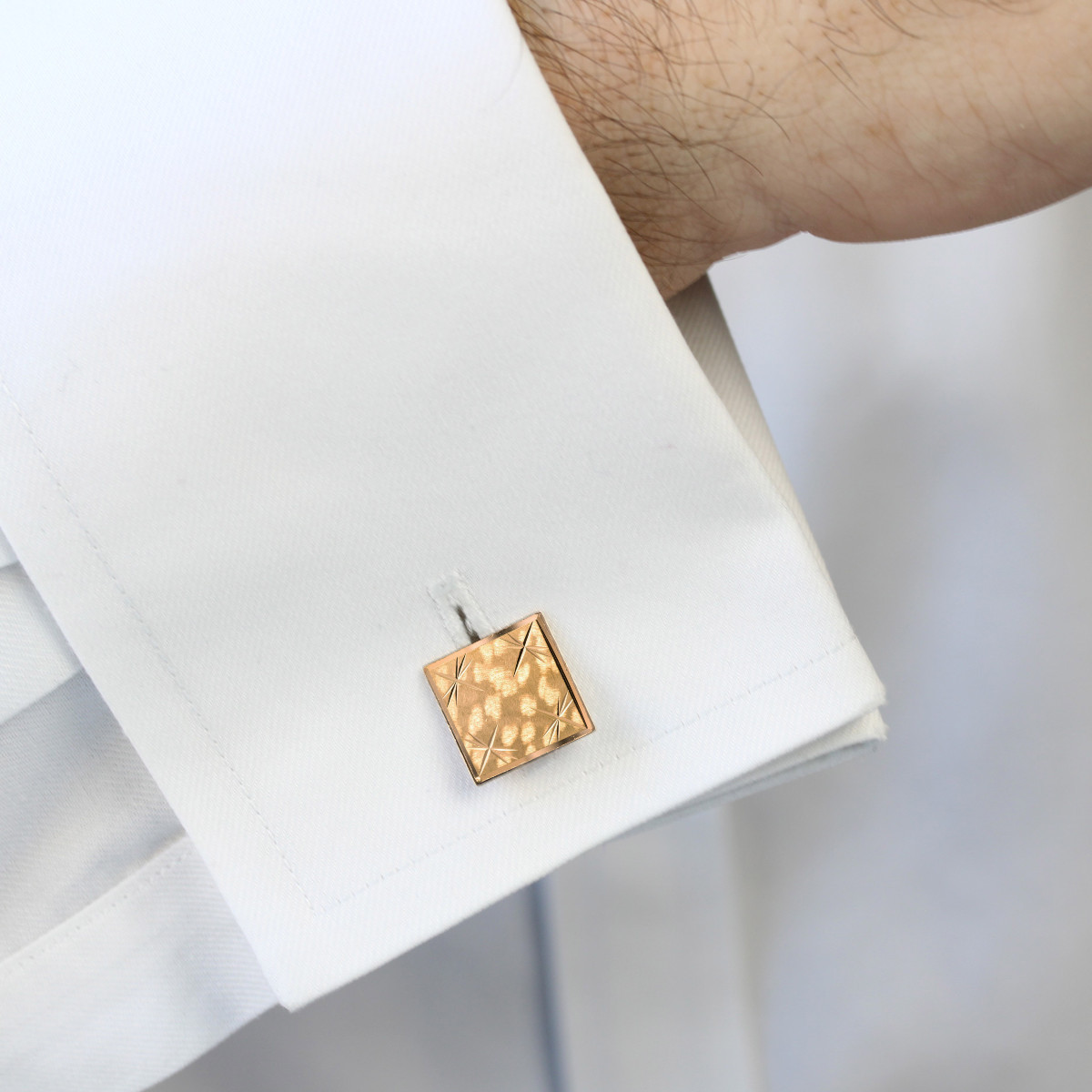 Vintage Chiseled Gold Cufflinks-photo-1