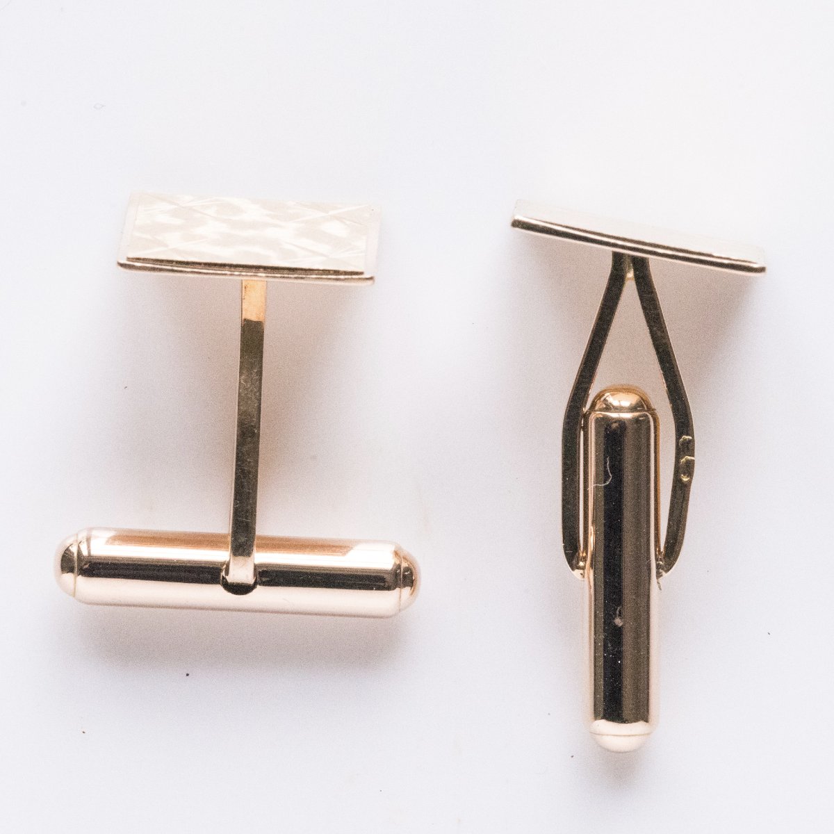 Vintage Chiseled Gold Cufflinks-photo-8