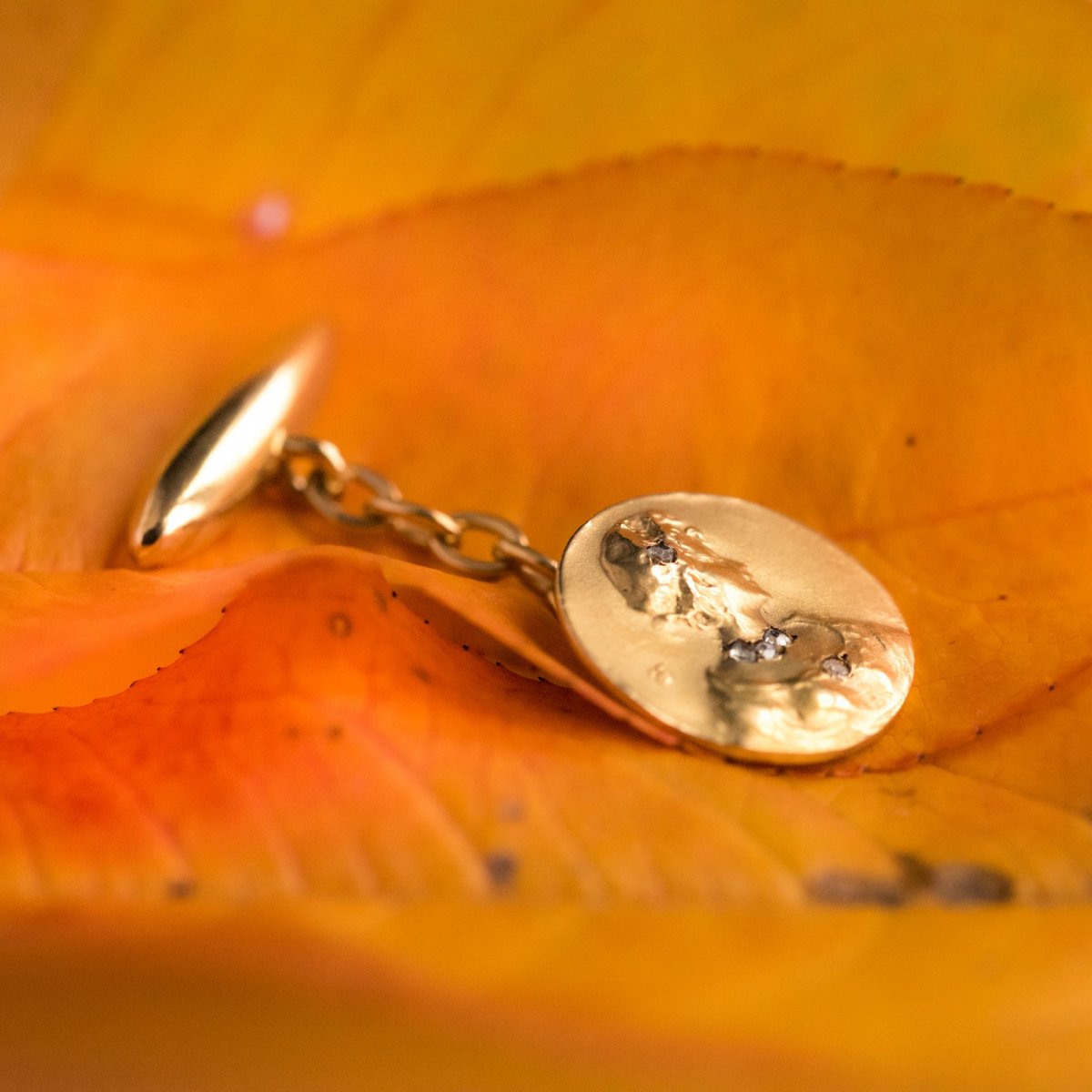 Antique Art Nouveau Gold And Diamonds Cufflinks-photo-6