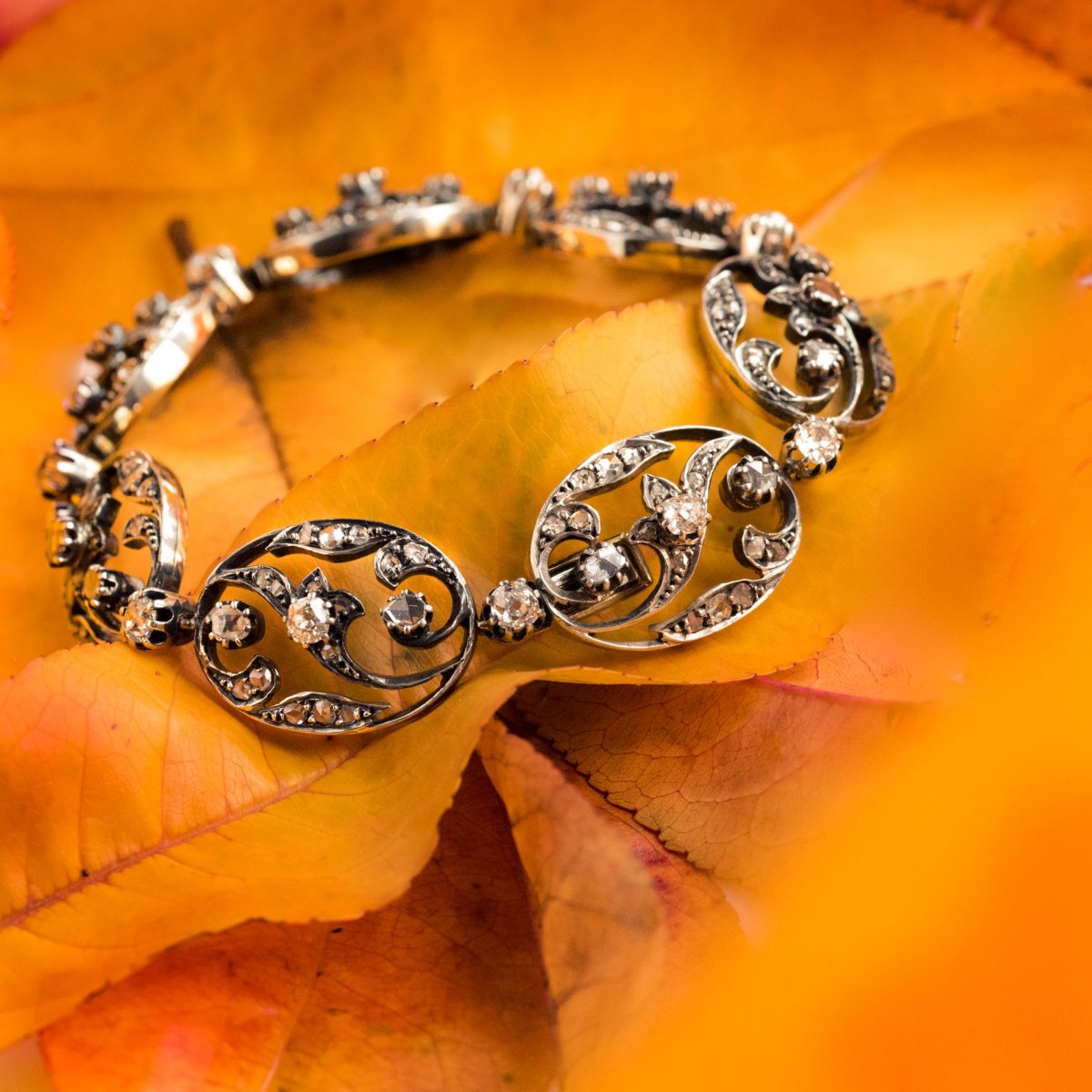 Bracelet Ancien Diamants Taillés En Rose-photo-3