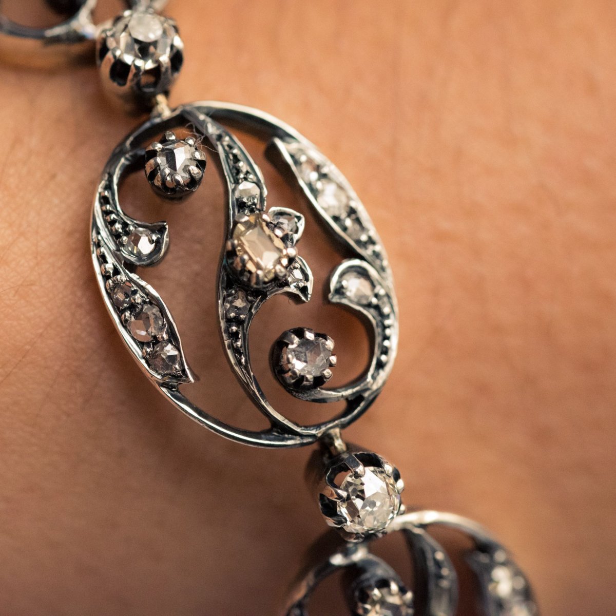 Bracelet Ancien Diamants Taillés En Rose-photo-6