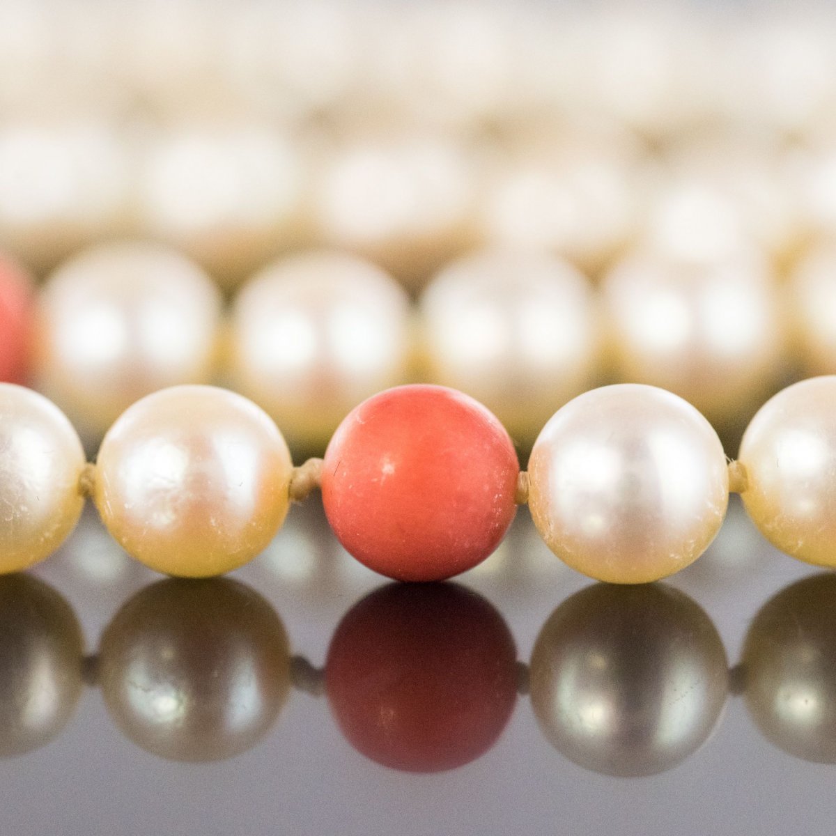 Pearls And Coral Beads Long Necklace-photo-1