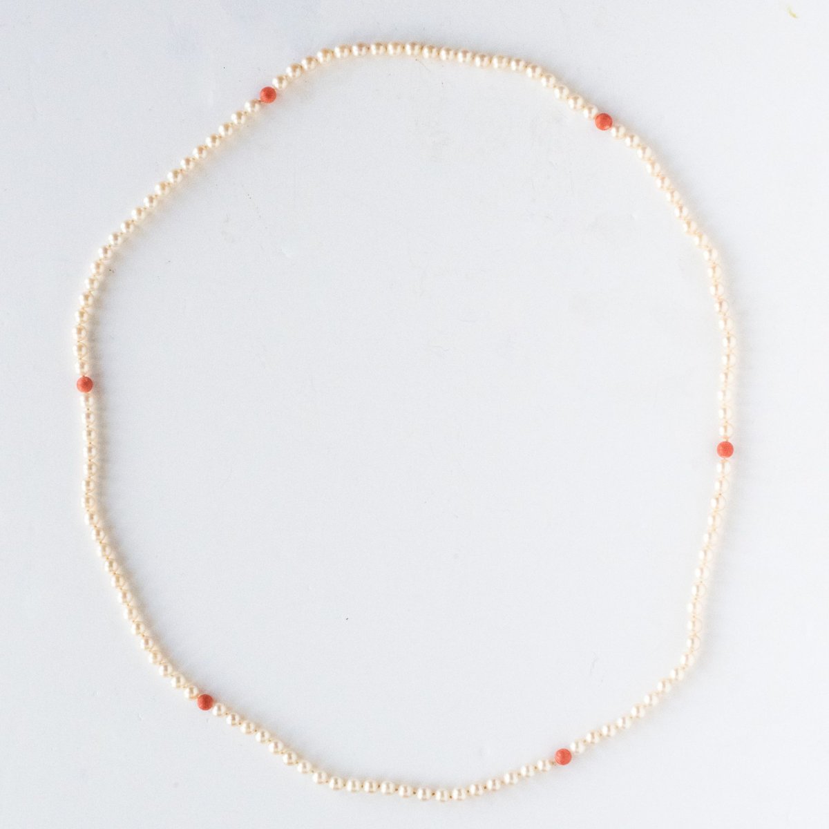 Pearls And Coral Beads Long Necklace-photo-3