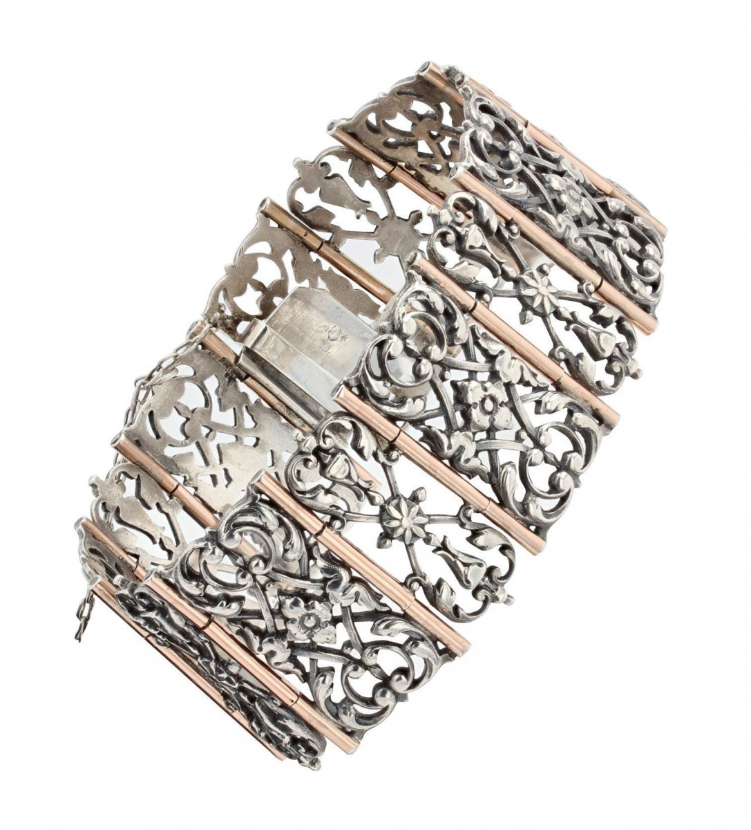 Bracelet Ancien Argent Et Vermeil 