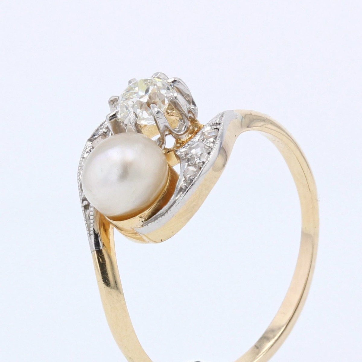 Old You And Me Diamond Fine Pearl Ring-photo-6