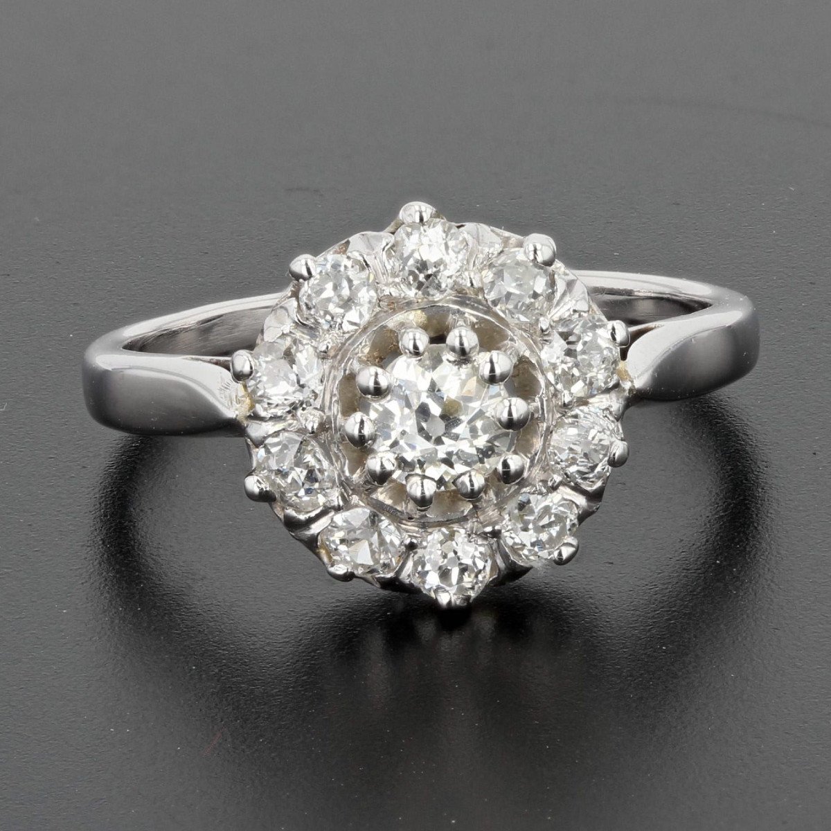 Bague Marguerite Diamants Or Blanc-photo-3