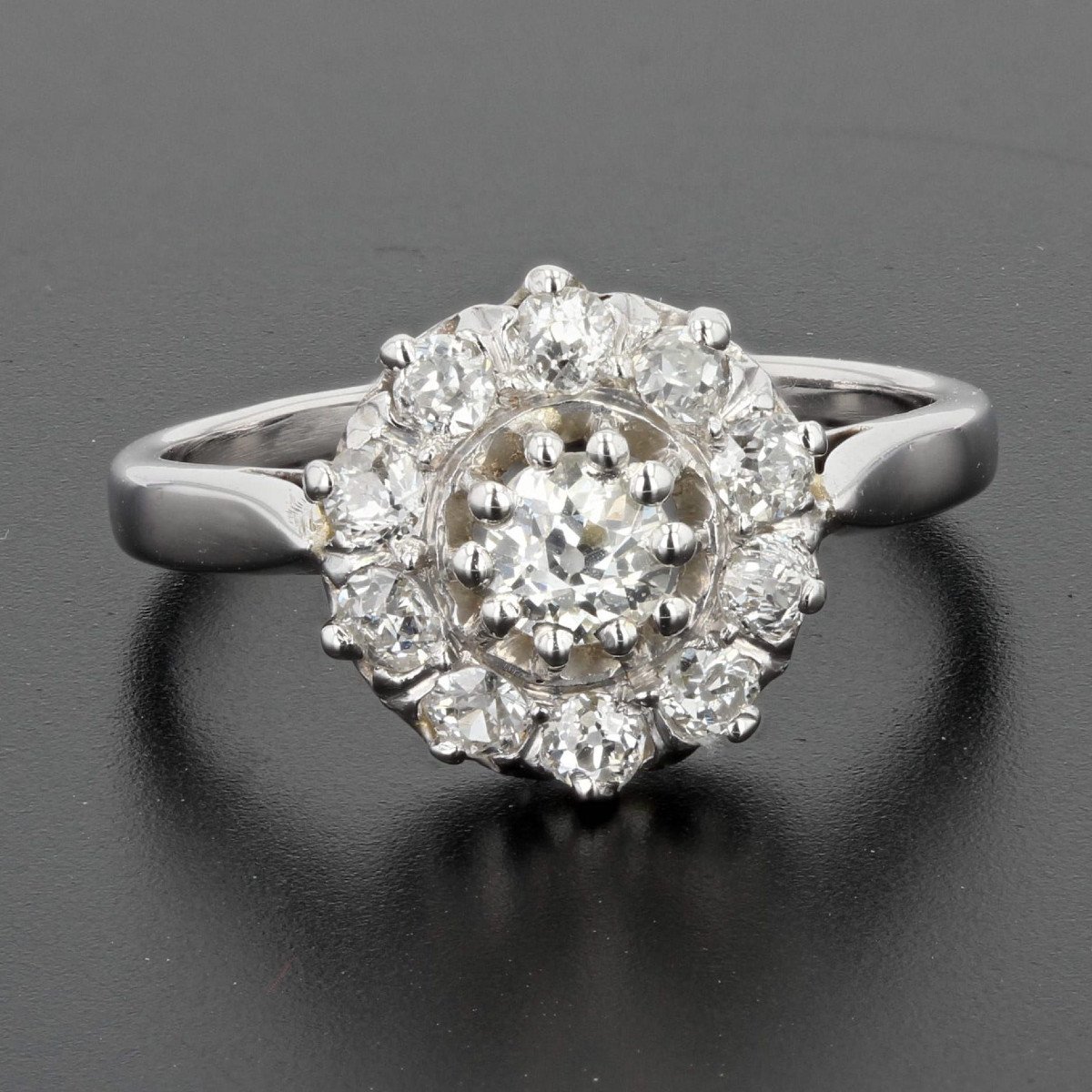 White Gold Marguerite Diamond Ring-photo-3