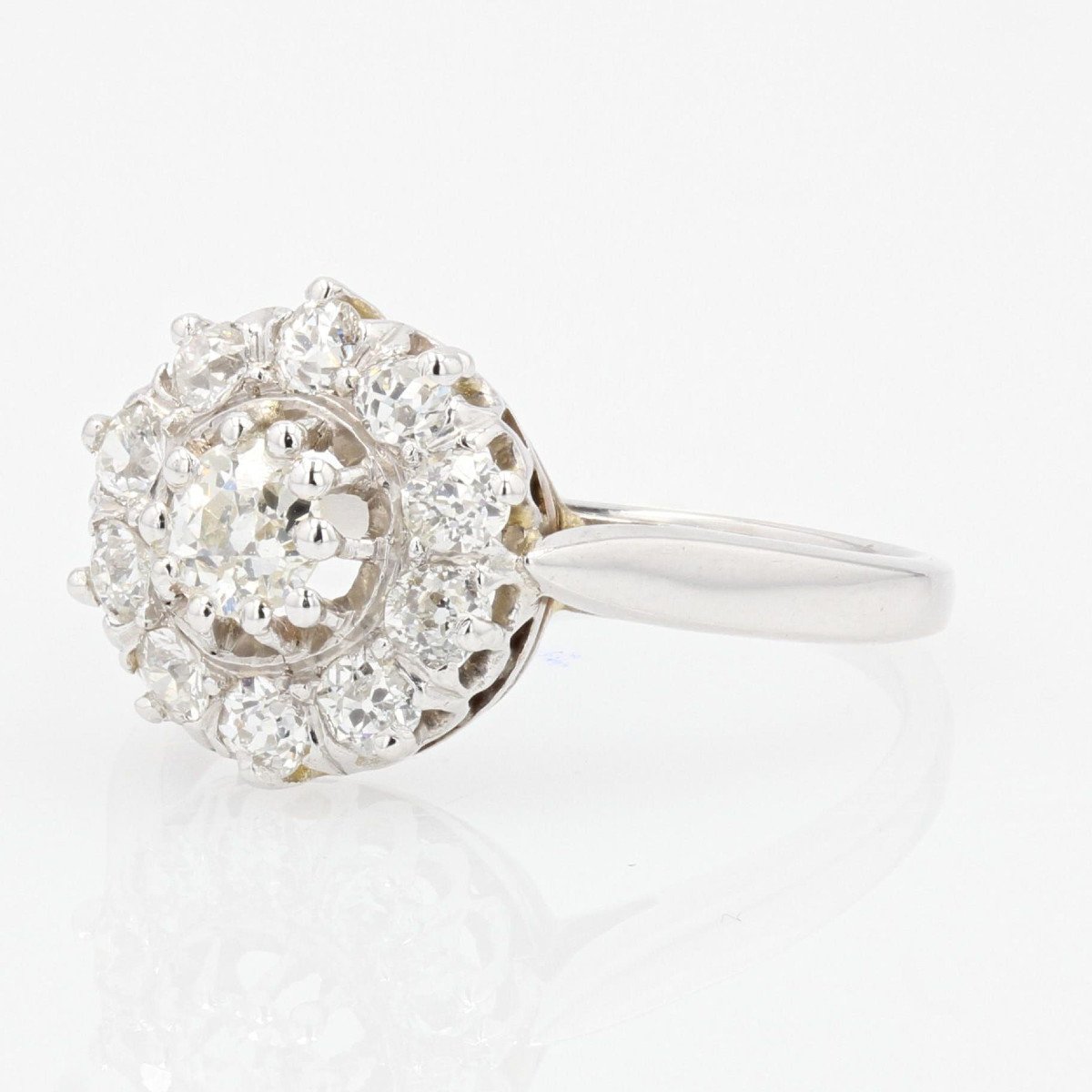 Bague Marguerite Diamants Or Blanc-photo-3