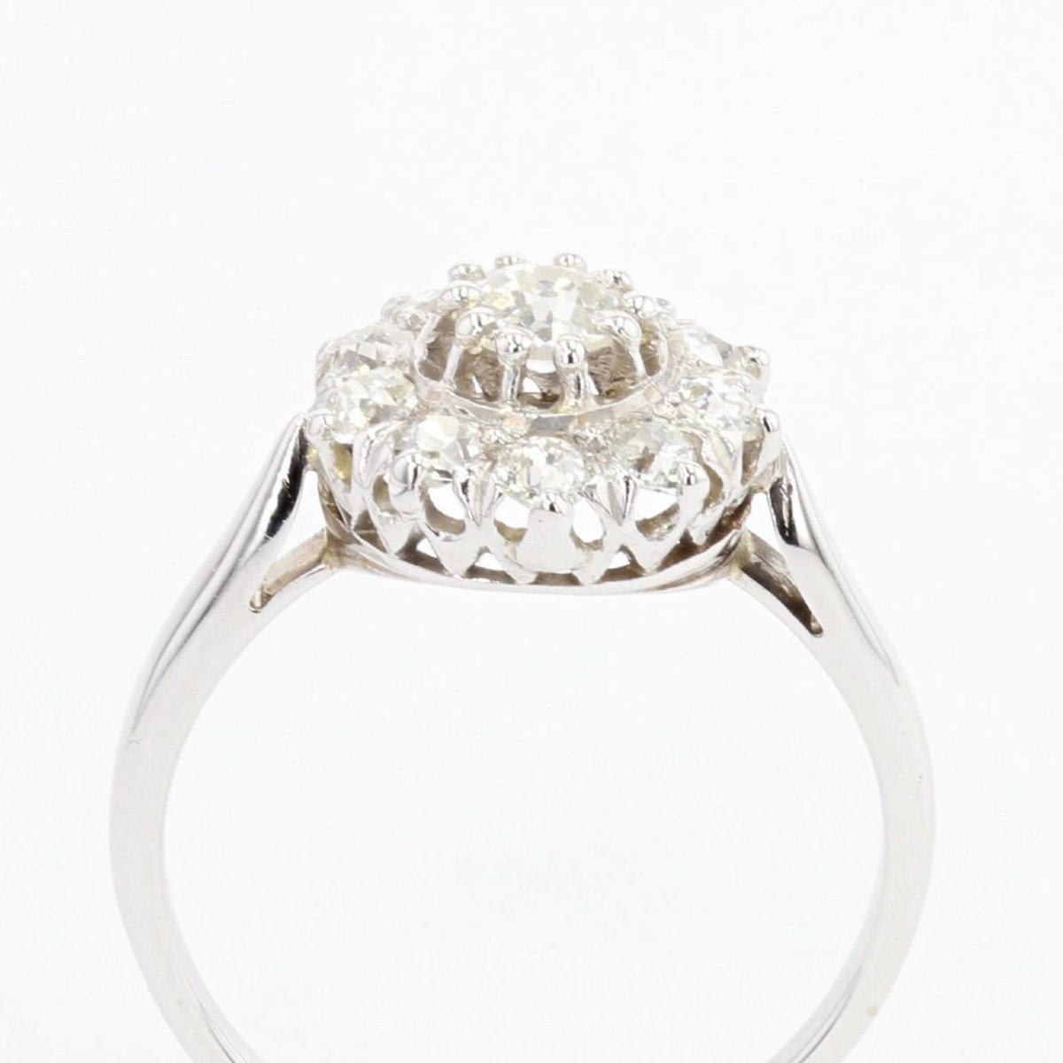 White Gold Marguerite Diamond Ring-photo-5