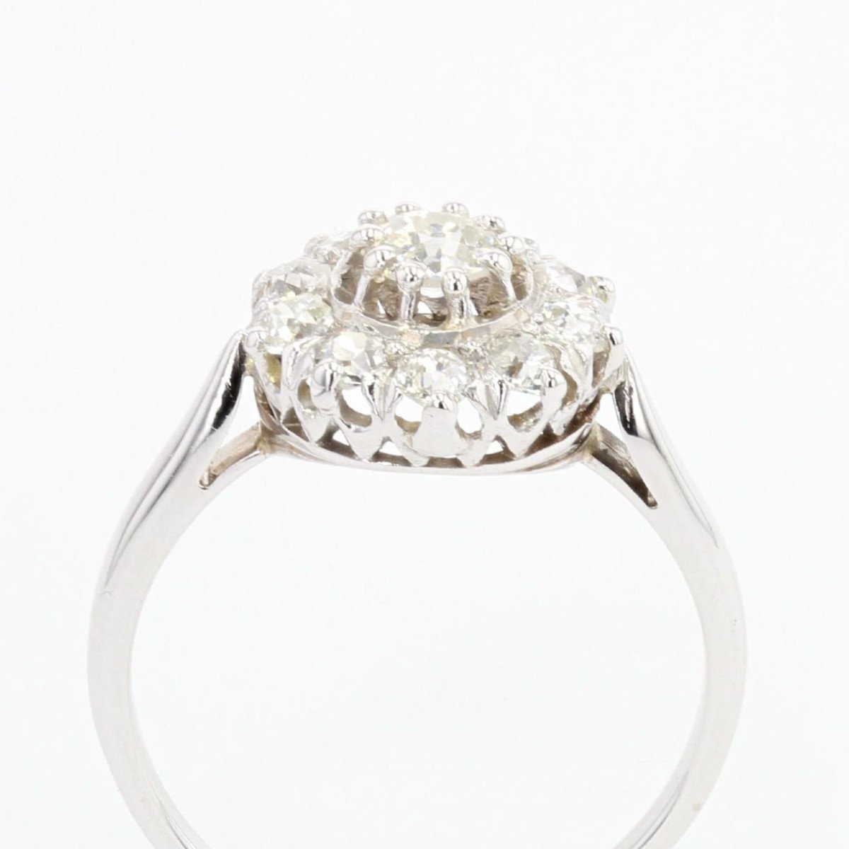 Bague Marguerite Diamants Or Blanc-photo-5