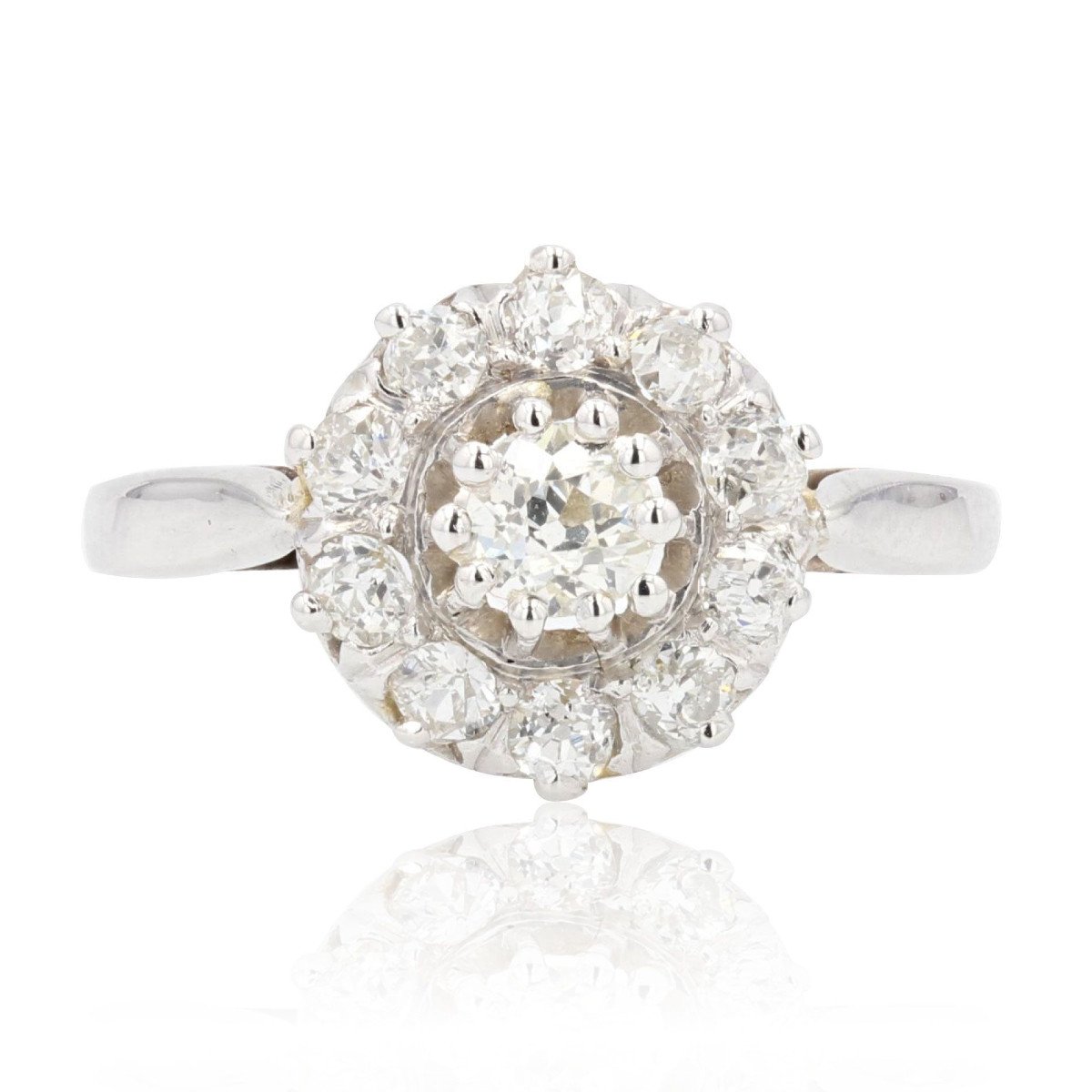 White Gold Marguerite Diamond Ring