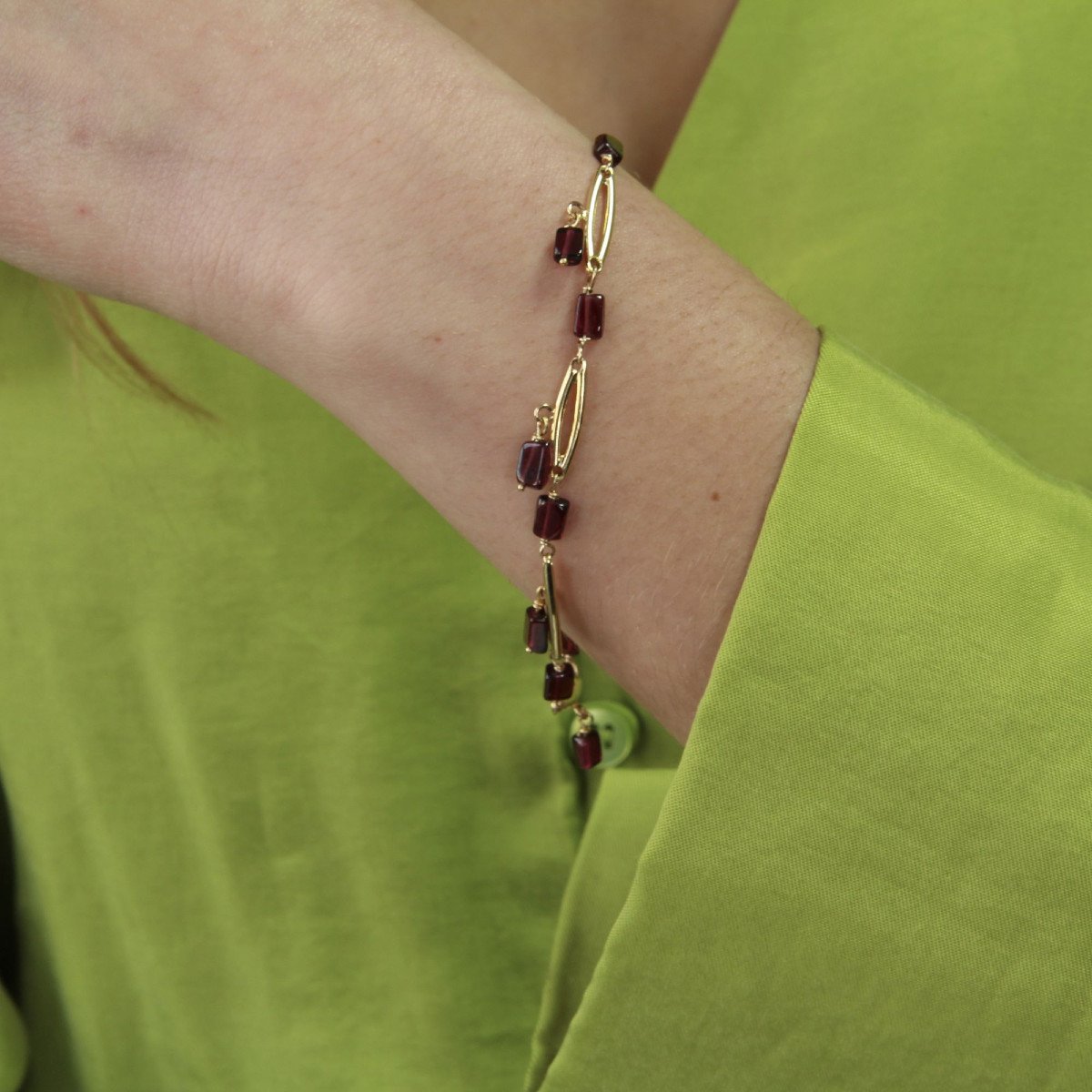Gold And Garnets Bracelet-photo-2