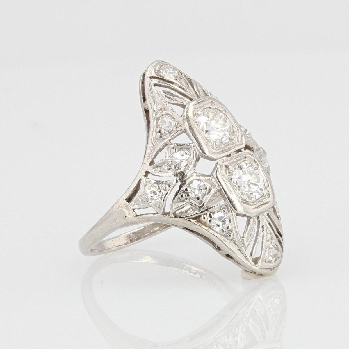 Art Deco Openwork Diamond Ring-photo-3