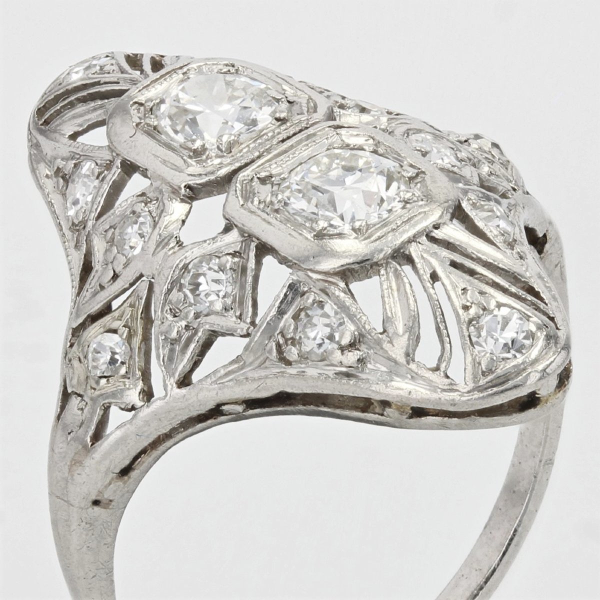 Art Deco Openwork Diamond Ring-photo-5