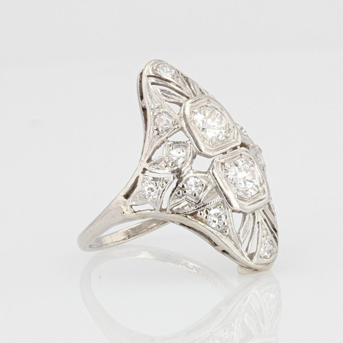 Art Deco Openwork Diamond Ring-photo-6