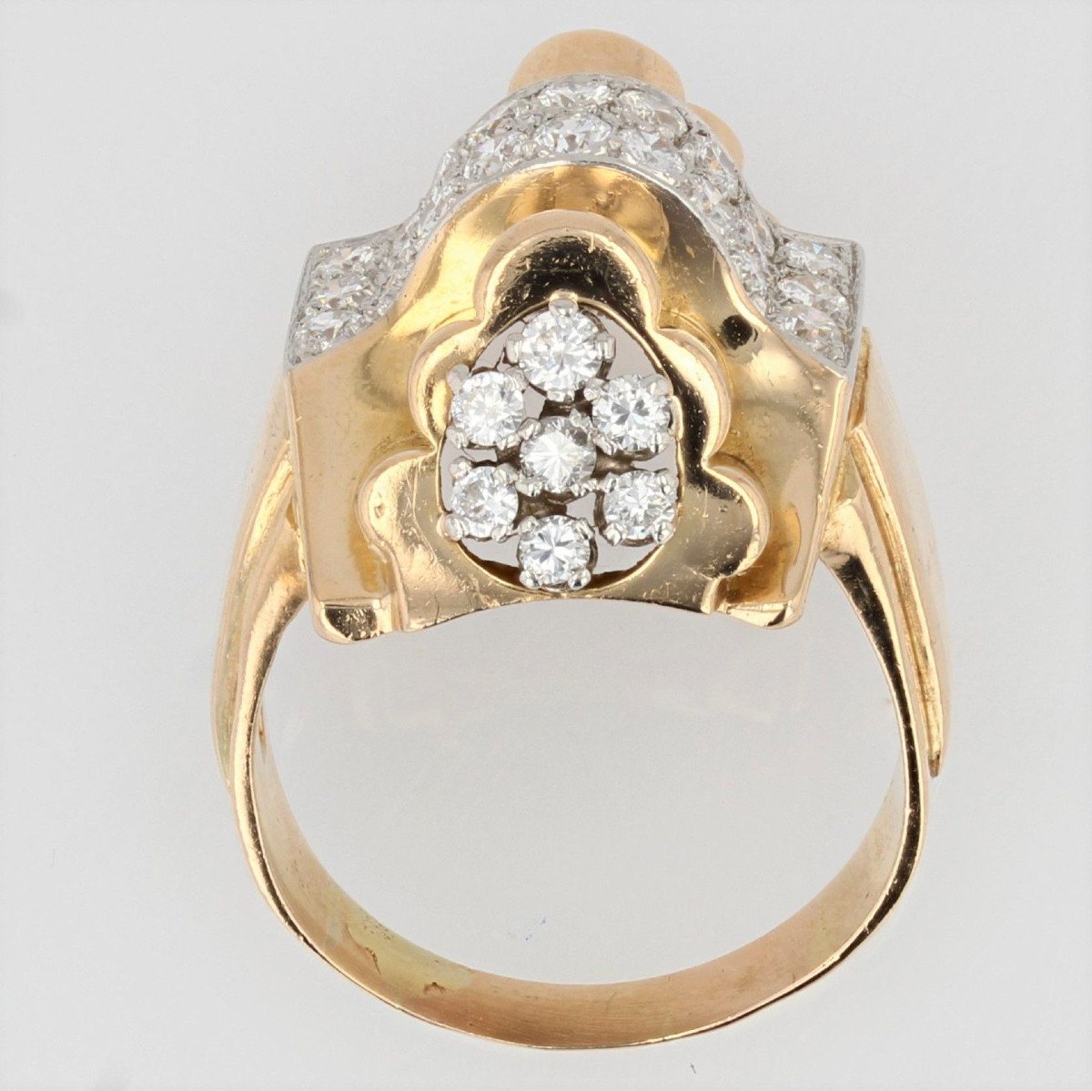 Bague Tank Nœud d'Or Et De Diamants-photo-8
